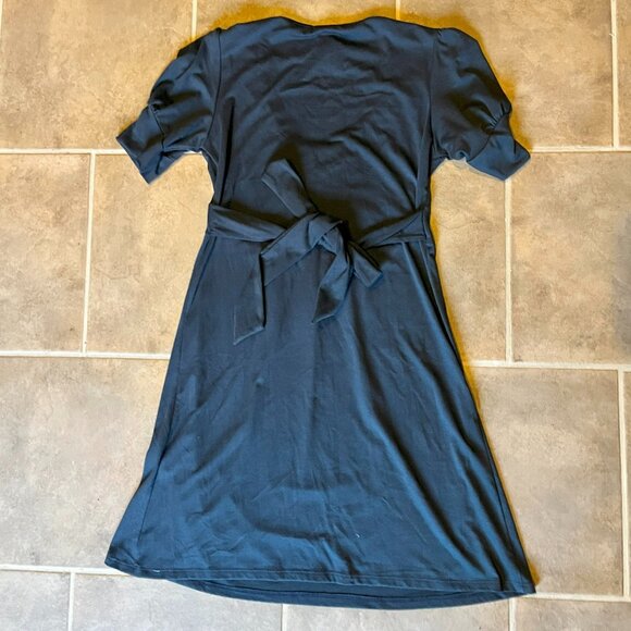 Xi Forever 21 Navy Blue, Tie at Back, Midi Y2K Dress Large - Picture 4 of 5